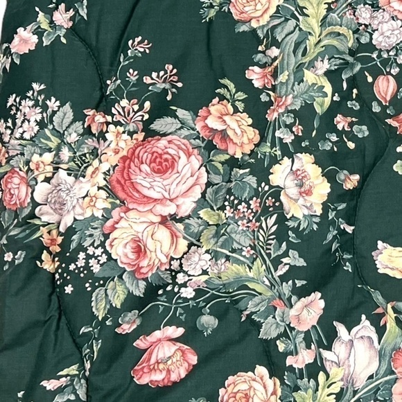 Vtg Mario Buatta Marissa Quilted Reversible Roses Floral Cotton Twin Comforter - Picture 4 of 9
